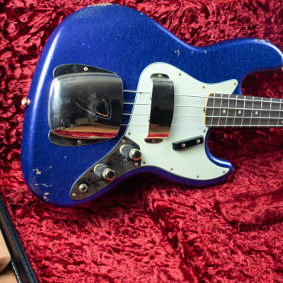 2018 Fender Custom Shop '64 Jazz Bass Stacked Knobs Purple Sparkle Aged*853-r052Bass image 2
