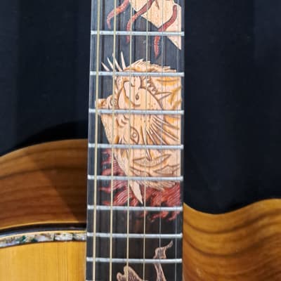 Blueberry  NEW IN STOCK Handmade Acoustic Guitar Grand Concert  Native Tiger Motif Bild 4