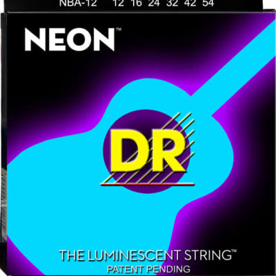 DR Strings Hi-Def Neon Blue Colored Acoustic Guitar Strings: Light 12-54 image 2