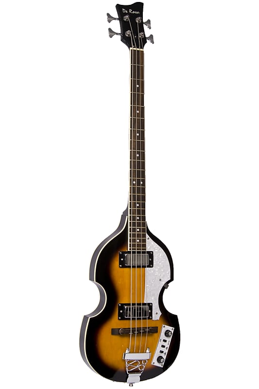 De Rosa Tobacco Sunburst Hollow Body Electric Violin Beatles Bass Guitar image 1