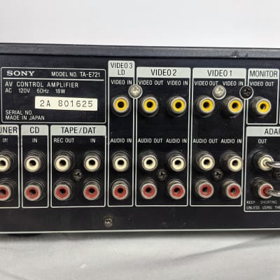 Sony TA-E721 Dolby Pro Logic Preamp / AV Stereo Control Amplifier - 1992 image 8
