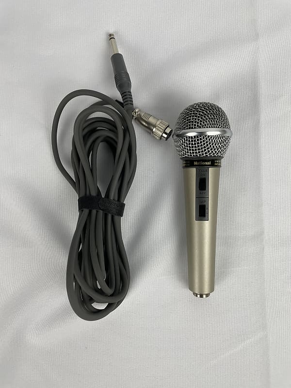 Vintage National WM-307N Dynamic Mic w/ On/Off Switch & Impedance Switch +  Screw On Cable Tested