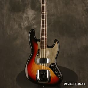 original 1977 Fender JAZZ BASS Sunburst w/GOLD pickguard image 2