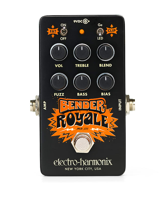 Electro-Harmonix Bender Royale Fuzz Pedal, Black. New with Full