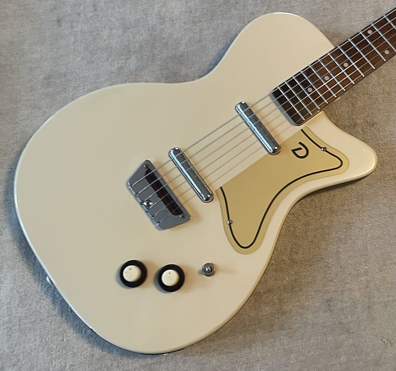 1998 Danelectro U-2 Electric Guitar Malt Shop Creme w Brown
