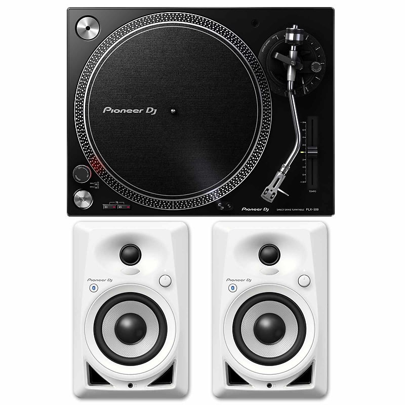 Pioneer PLX-500 Direct Drive Black DJ Turntable+DM-40BT-W 4