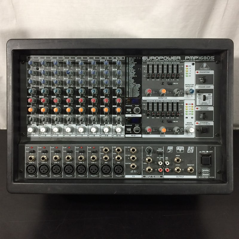  Behringer Europower PMP4000 Powered Mixer - 16 Channels, 1600  Watts with Multi-FX Processor and FBQ Feedback Detection System : Musical  Instruments