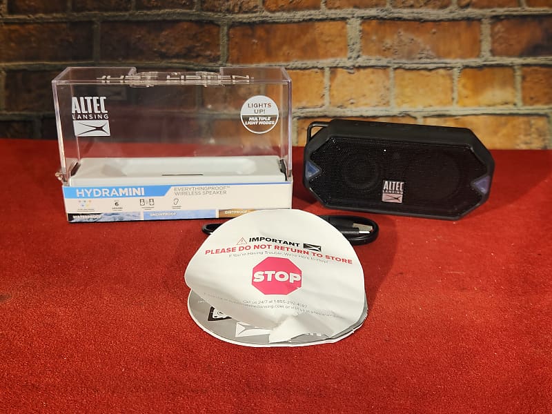 Altec Lansing HydraMini Bluetooth Speaker w/ Original Box  			