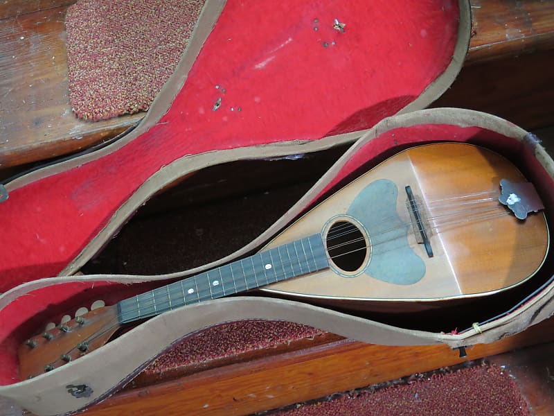 vintage antique 1910 Carl Fischer mandolin  LYON + HEALEY w/ orig case americana folk music instruments image 1