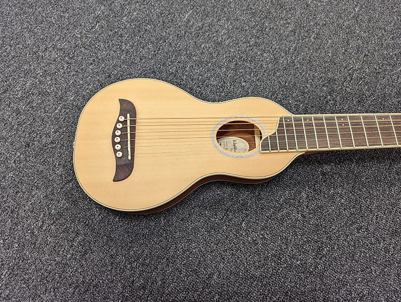 Washburn RO10SK-A-U Rover Steel String Travel Acoustic Guitar Natural w/  Gig Bag