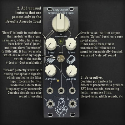 Favorite Avocado Toast by Crazy Chicken - eurorack LP VCF with overdrive image 5
