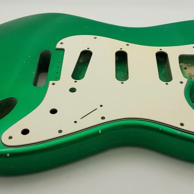 4lbs 1oz BloomDoom Nitro Lacquer Aged Relic Candy Apple Green S-Style Vintage Custom Guitar Body image 9
