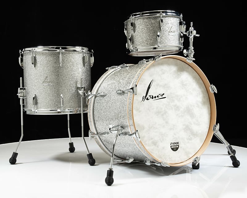 Sonor Vintage Series 3pc Shell Pack 13/16/22 (No Mount)- Vintage Silver Glitter image 1