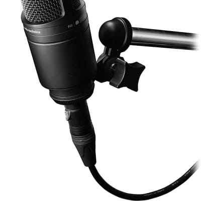 Audio-Technica AT2020 Cardioid Condenser Microphone, XLR Connection, Black - Ideal for Voiceover, Podcasting, Streaming, and Recording