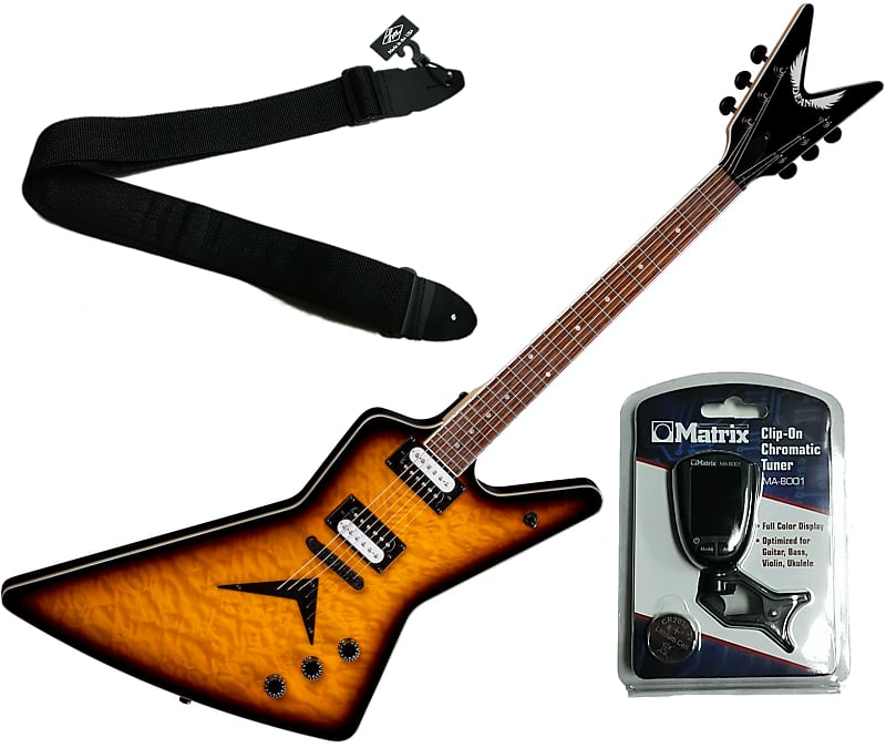 DEAN ZX Quilt Maple electric GUITAR Trans Brazilia - Bolt-on - NEW w/ Tuner + Strap image 1