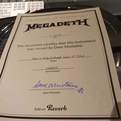 Megadeth Banjo owned by Dave Mustaine! Used to write, record "The Blackest Crowe" song on album! image 3