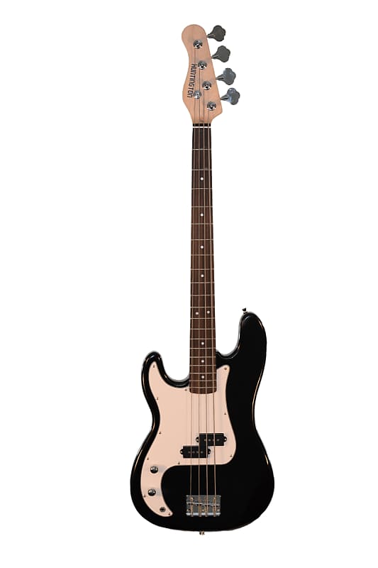 Huntington GB143P-BK-LFT Phoenix Wood Body Maple Neck 4-String Precision Electric Bass Guitar w/Gig Bag, Strap, Strings & Cable for Lefty Players image 1