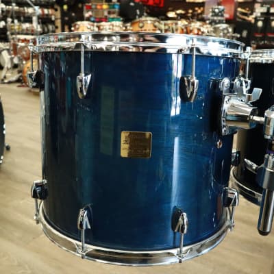 Used Yamaha Birch Custom Absolute 5-Piece Shell Pack 10/12/14/16/22 (Sea Blue Lacquer) Made In Japan image 9
