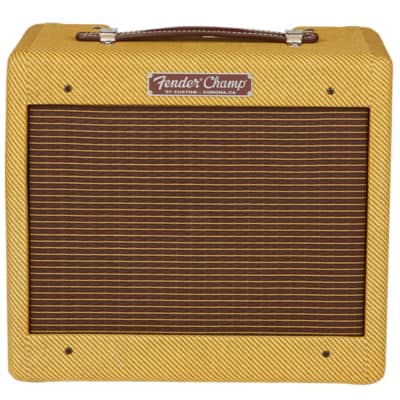 Fender 57 Custom Champ 120V 5W Hand-Wired All-Tube Guitar Combo Amplifier with 8-Inch 4-Ohm Weber Special Design Alnico Speaker (Lacquered Tweed) for sale