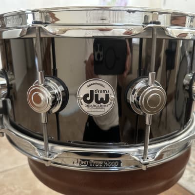 DW Collector's Series Black Nickel Over Brass 6.5x14" Snare Drum 2011 - 2021 - Black Nickel with Chrome Hardware image 1