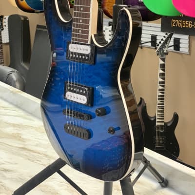 Dean MDX Electric Guitar, Quilt Maple, Trans Blue Burst Finish, Model MDX QM TBB image 4