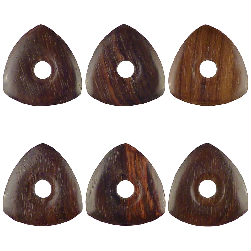 Rosewood Guitar Or Bass Pick 4.0 mm Ultra Heavy Gauge 346 Contoured Triangle With Grip Hole Shape Natural Finish Handmade Specialty Exotic