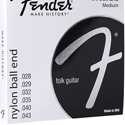 Fender 130 Nylon Ball End Folk Acoustic Guitar Strings Set - MEDIUM 28-43 image 2
