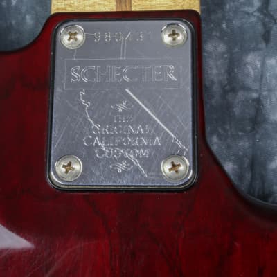 USA Schecter Custom Shop Traditional J-Bass 1998 Transparent Crimson Red Trans Red Left Handed Bass image 13