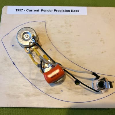Prewired Precision Bass Wiring Harness - CTS, Sprague - Wainwright Customs image 1