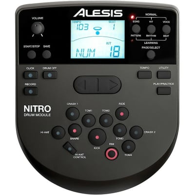 Alesis Nitro Mesh Kit 8-Piece Compact Drum Kit with 300+ Sounds, Kick Pedal, and Drum Rack - BLACK HEADS image 4