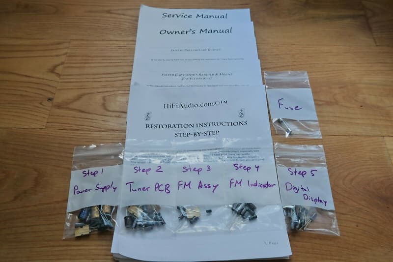 Sansui TU-707 restoration kit filter capacitor repair rebuild fix  			