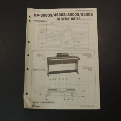 Roland HP-3000S/4500S/5500S/5600S Service Notes / Manual [Three Wave Music]