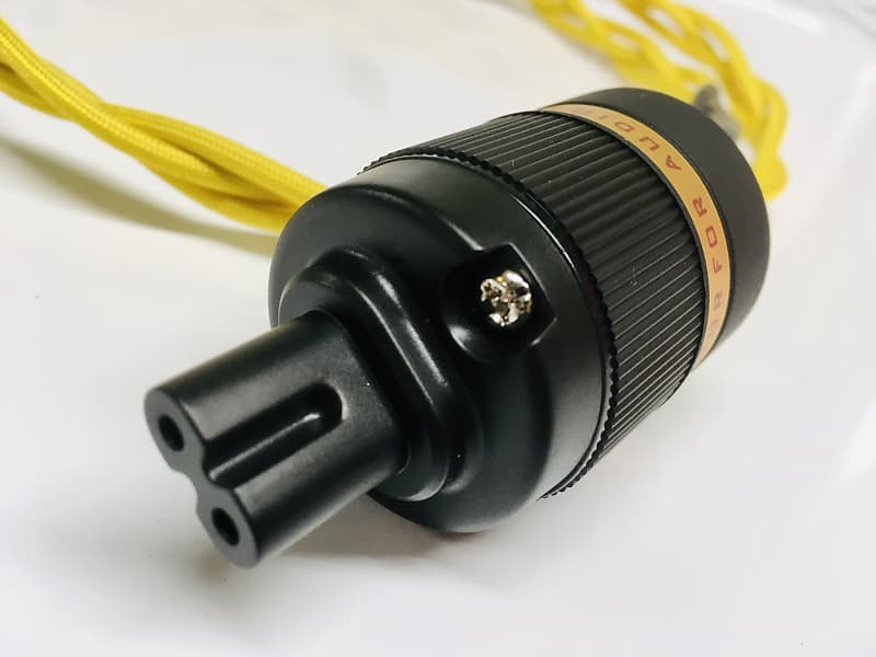 Pine Tree Audio Iso-Braid C7 AC Power Cable 12ft Yellow for BlueSound Node 2i  			