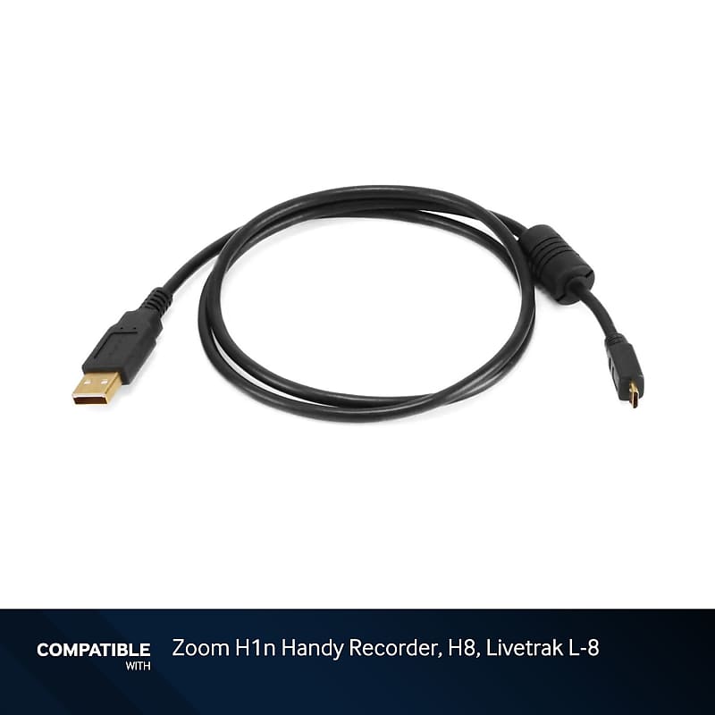 3-Foot USB-A to Micro B Cable for Zoom H1n Handy Recorder, H8, LiveTrak L-8