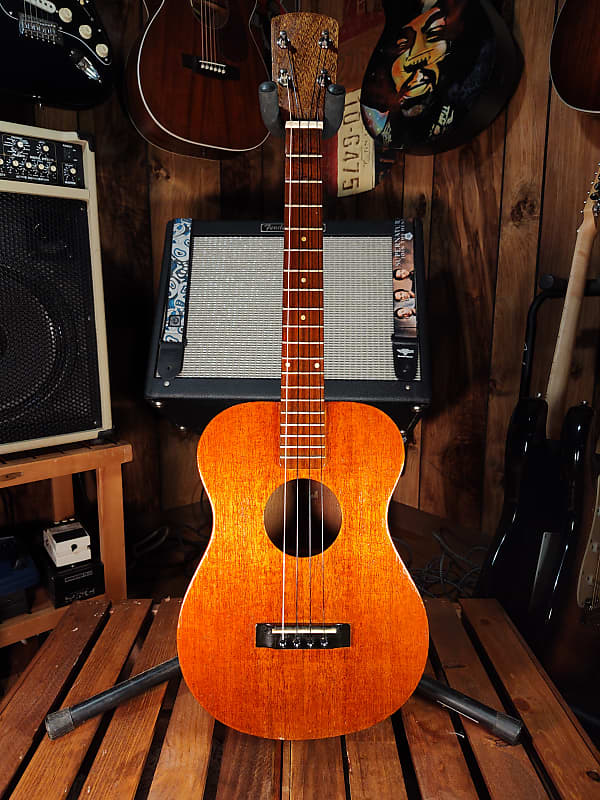 VINTAGE BARITONE UKULELE GUITAR WITH CHIPBOARD CASE Reverb