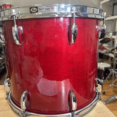 Pearl Master 14”x12” rack Tom ( floor Tom ) 90s  - Red lacquer paint image 2