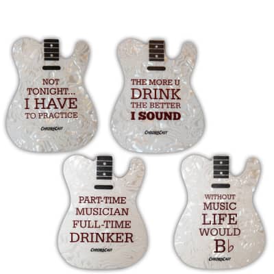 ChromaCast Tele Guitar Body Style Drink Coasters, Pack of 4 image 2