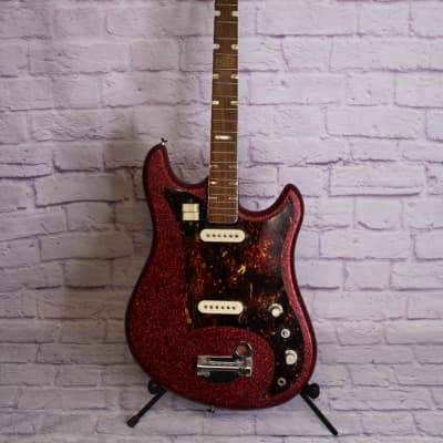 Vintage 1967 NORMA EG-470-2 - Red Sparkle Guitar- REPAIR for sale