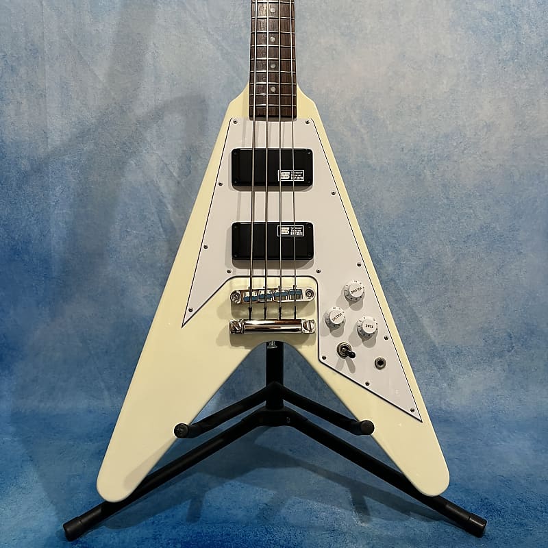 Edwards エドワーズ V字ベース（フライングV）E-FV-103B ケース Edwards E-FV-LTD Flying V Type Vintage White Electric Guitar
