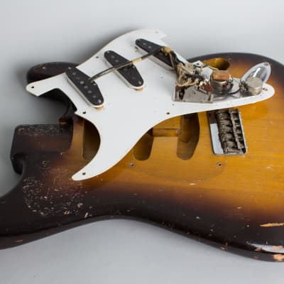 Fender  Stratocaster Non Tremolo Solid Body Electric Guitar (1956), ser. #10339, original tweed hard shell case. image 13