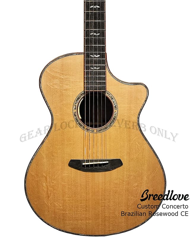 Breedlove Custom Shop Concerto Bearclaw Sitka Spruce And Reverb