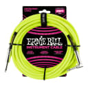 Ernie Ball P06057 Braided Straight / Angle Instrument Cable - 25' Neon Yellow