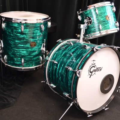 Gretsch 20/13/16" Drum Set  - 60s Emerald Green Pearl Rare! image 3