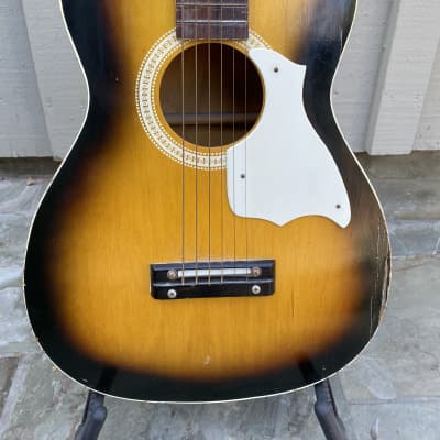 Harmony Silvertone Sears Roebuck Co. by Kay 319 1960s Acoustic Guitar Tobacco Sunburst image 2