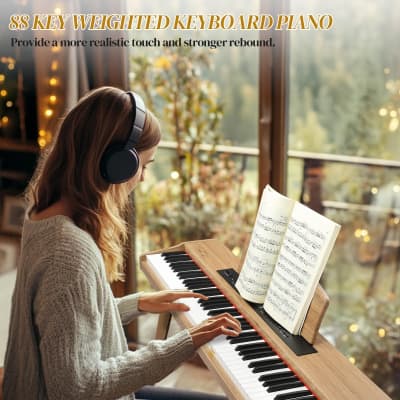 Glarry GPP-203 88 Key Full Size Semi-Weighted Standard Electric Digital Piano with Piano Bench image 6