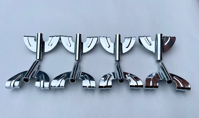 Vintage Style Bass Drum Claw Hooks Chrome - Set of 8