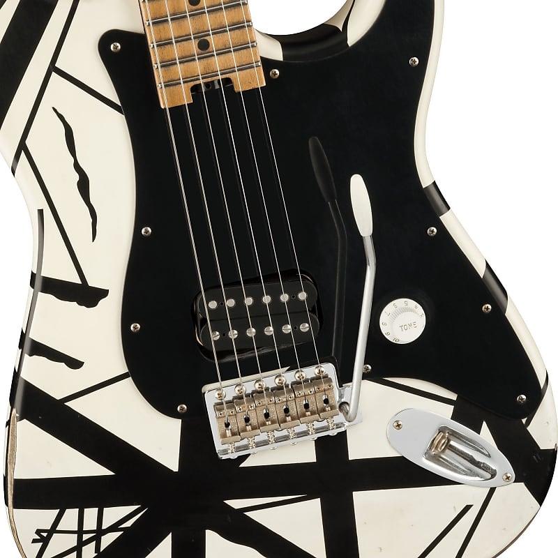 EVH Striped Series '78 Eruption Relic Electric Guitar - White With