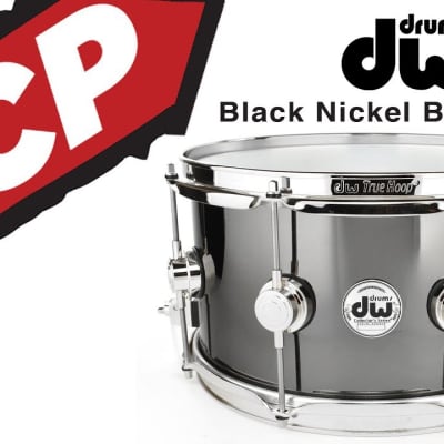 DW Collectors Black Nickel Over Brass Snare Drum 13x7 Chrome Hardware image 3
