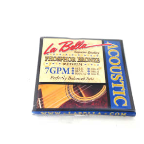 La Bella 7GPM Phosphor Bronze Acoustic Guitar Strings - Medium (13-56)