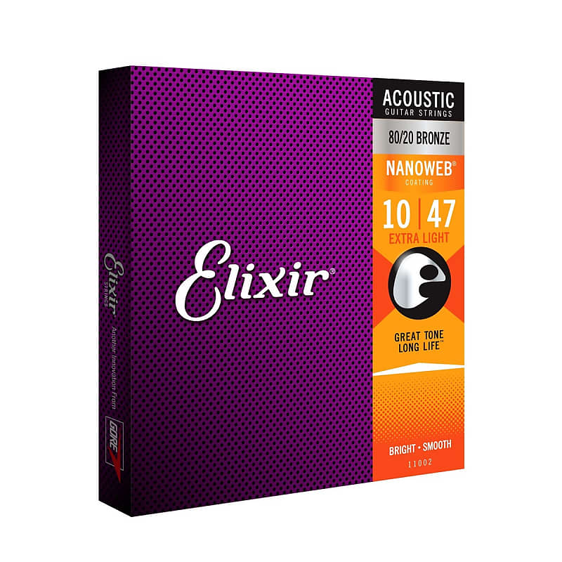 Elixir 11002 Bronze Nanoweb Acoustic Strings Extra Light | Reverb